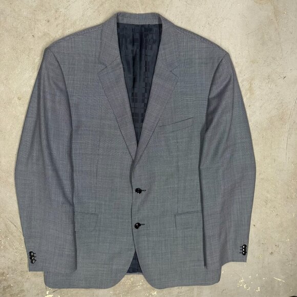 Hugo Boss Blazer Birdseye Wool Sport Coat TESSE Italy Grey "The Keys/Shaft" 46R - Picture 2 of 12